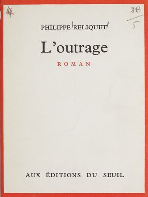 cover image of L'outrage